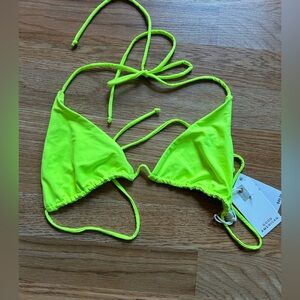 NWT GOOD AMERICAN triangle bikini top electric lime size 3